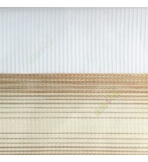 Beige cream color horizontal stripes textured finished background with transparent net fabric zebra blind